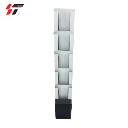 Буклетница  А4 прямая металическая серая